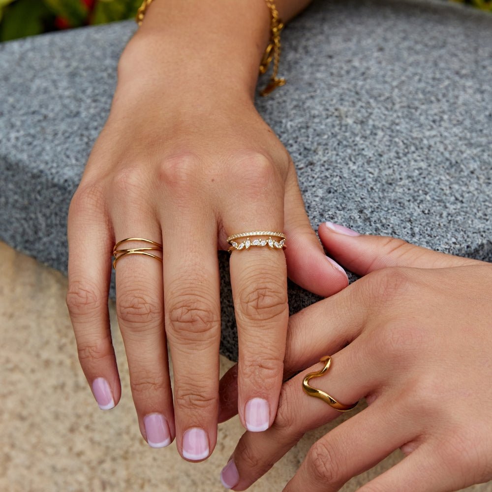 18K Gold Mia Crystal Ring