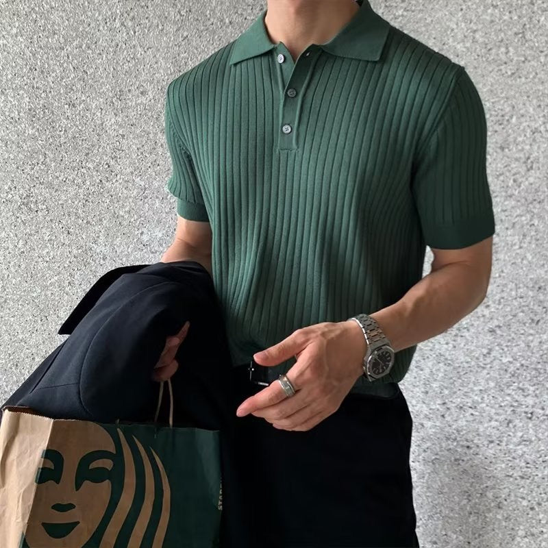 TERRY Ribbed Polo Shirt