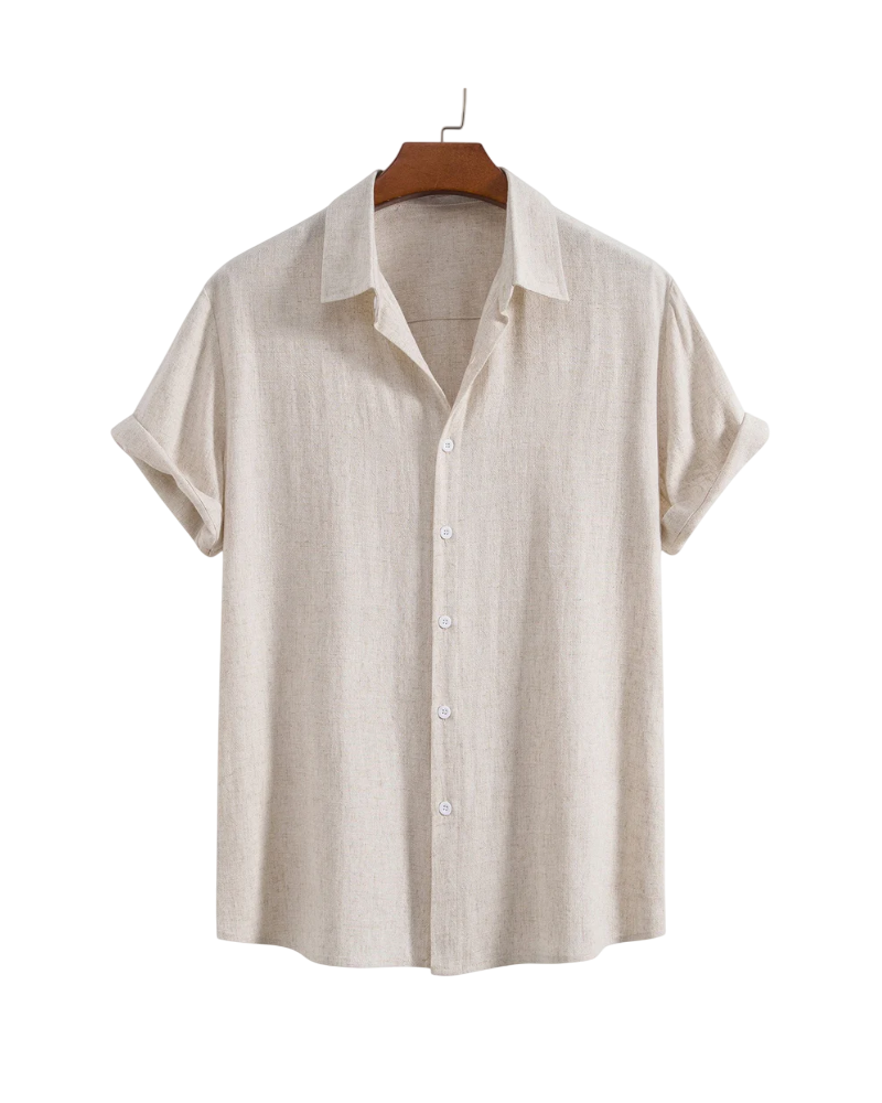 Short-Sleeve Casual Linen Shirt