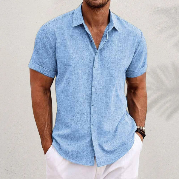 Short-Sleeve Classic Linen Shirt