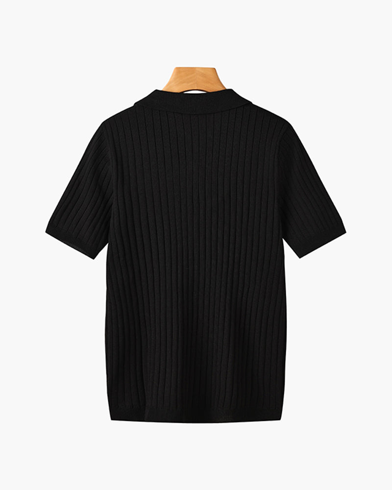 TERRY Ribbed Polo Shirt