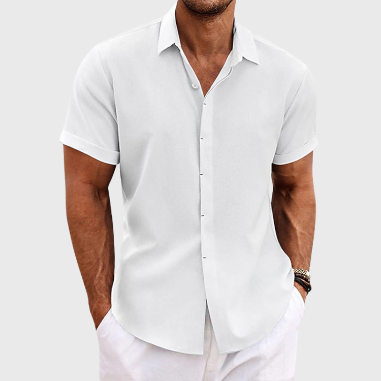 Short-Sleeve Classic Linen Shirt