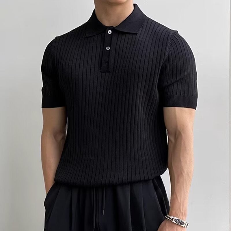 TERRY Ribbed Polo Shirt