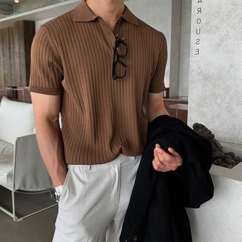 TERRY Ribbed Polo Shirt
