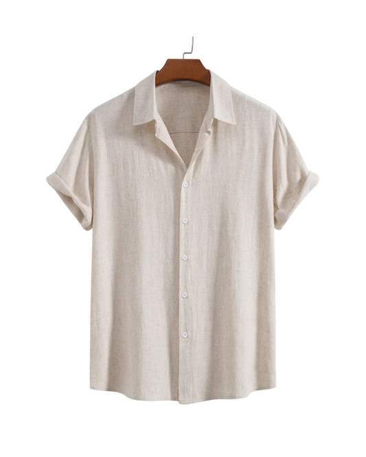 Short-Sleeve Casual Linen Shirt