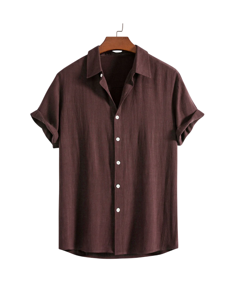Short-Sleeve Casual Linen Shirt