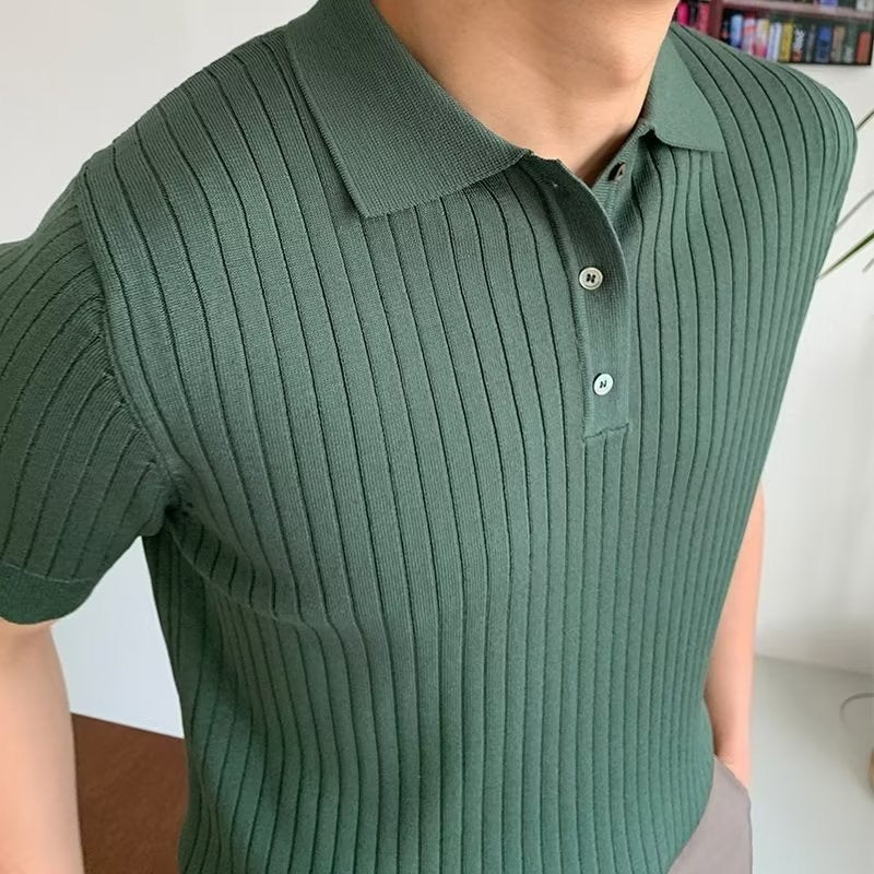 TERRY Ribbed Polo Shirt