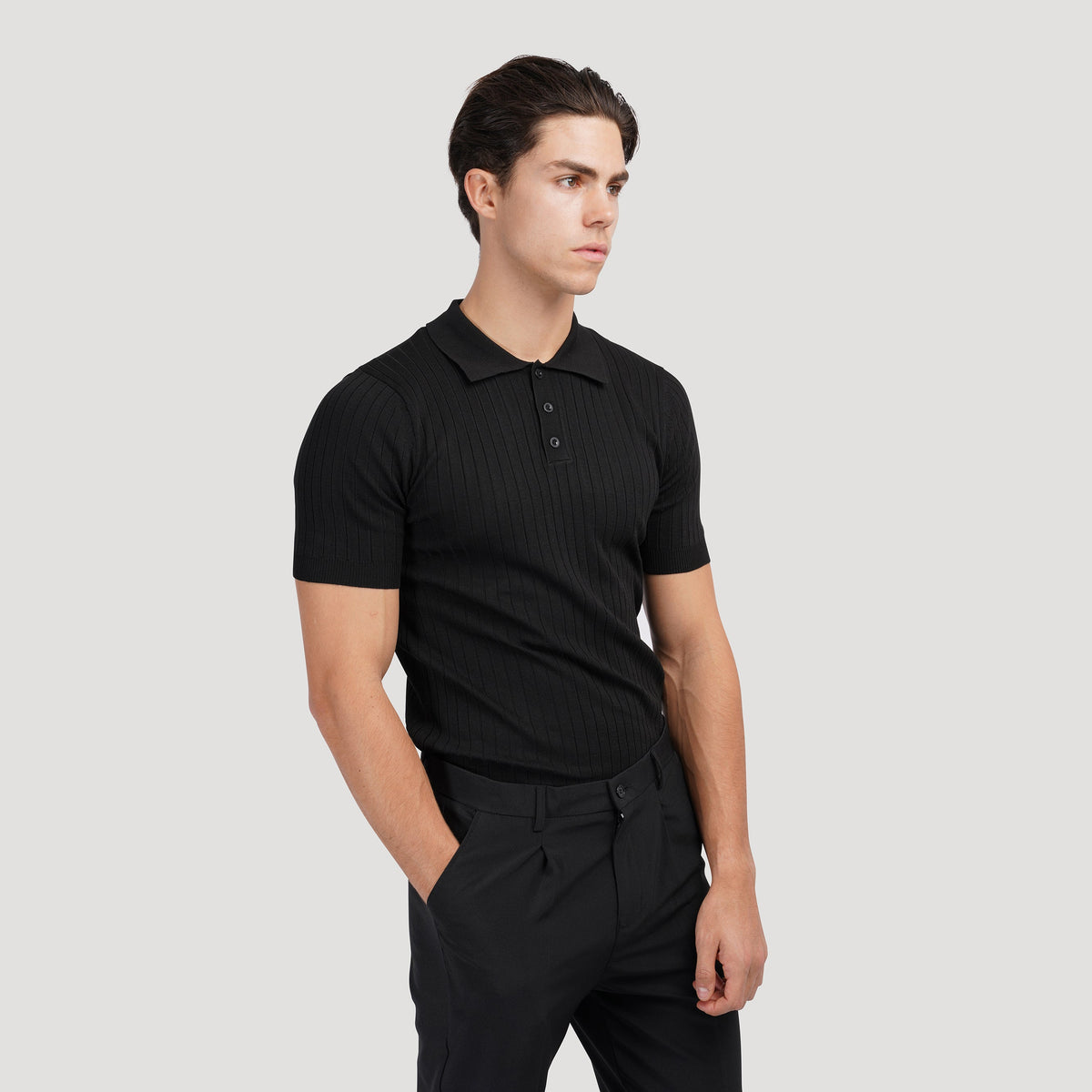 TERRY Ribbed Polo Shirt