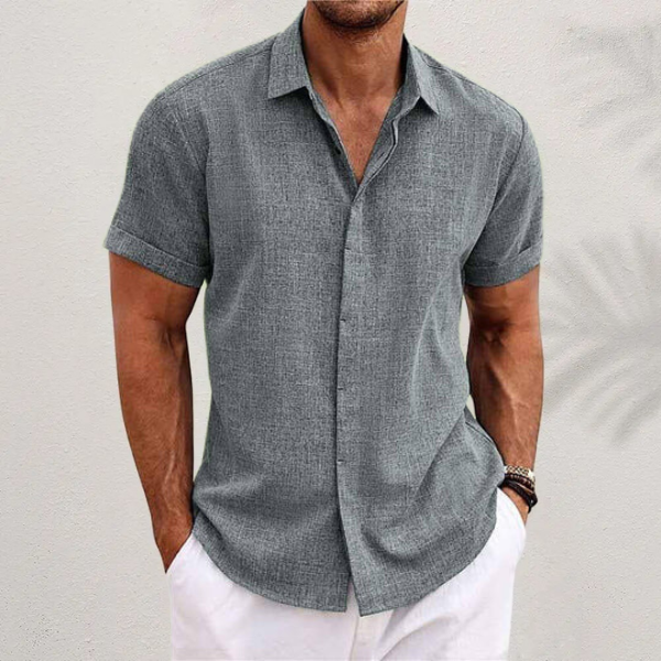 Short-Sleeve Classic Linen Shirt