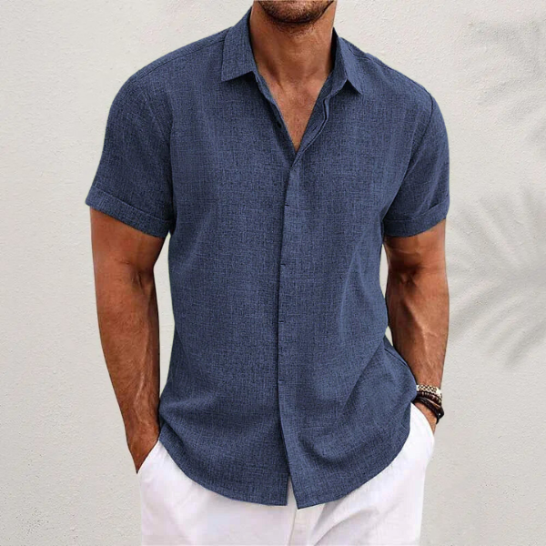 Short-Sleeve Classic Linen Shirt