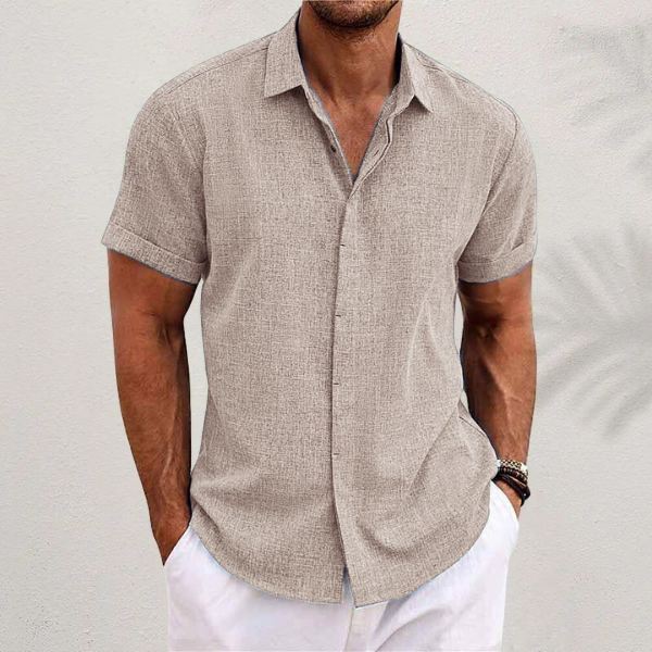 Short-Sleeve Classic Linen Shirt