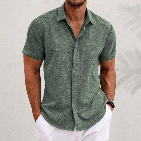 Short-Sleeve Classic Linen Shirt