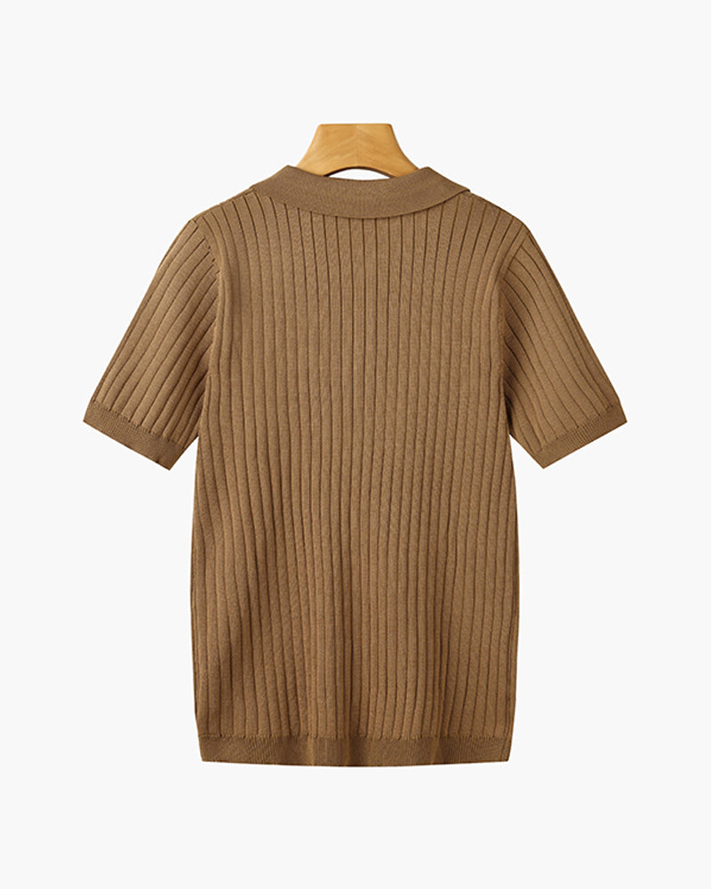 TERRY Ribbed Polo Shirt