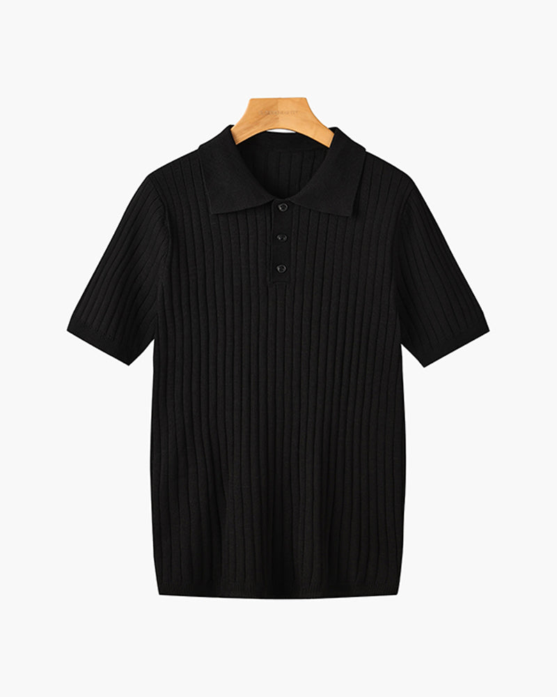 TERRY Ribbed Polo Shirt