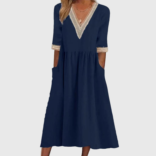 Sara | Midi Dress with Elegant Lace Detail