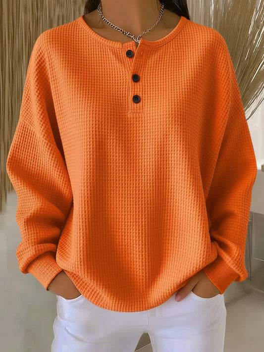 Anne - Cozy Waffle Knit Henley